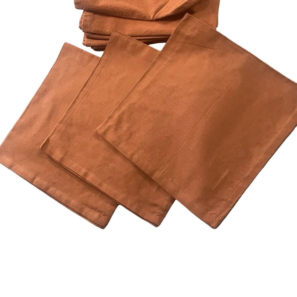 Set of 8 Z Gallerie Napkins Fall Pumpkin Orange Texture 100% Cotton 19" x 18"